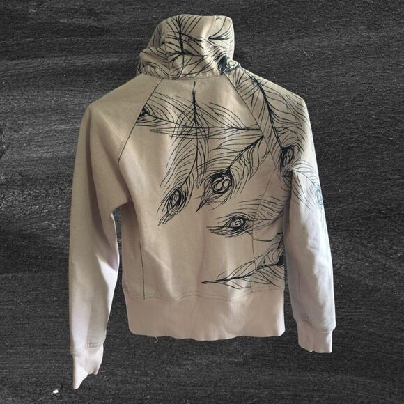 Rare Lululemon Full Zip Scuba Hoodie Sweatshirt (4) Pink Peacock Feather Print - Picture 2 of 4